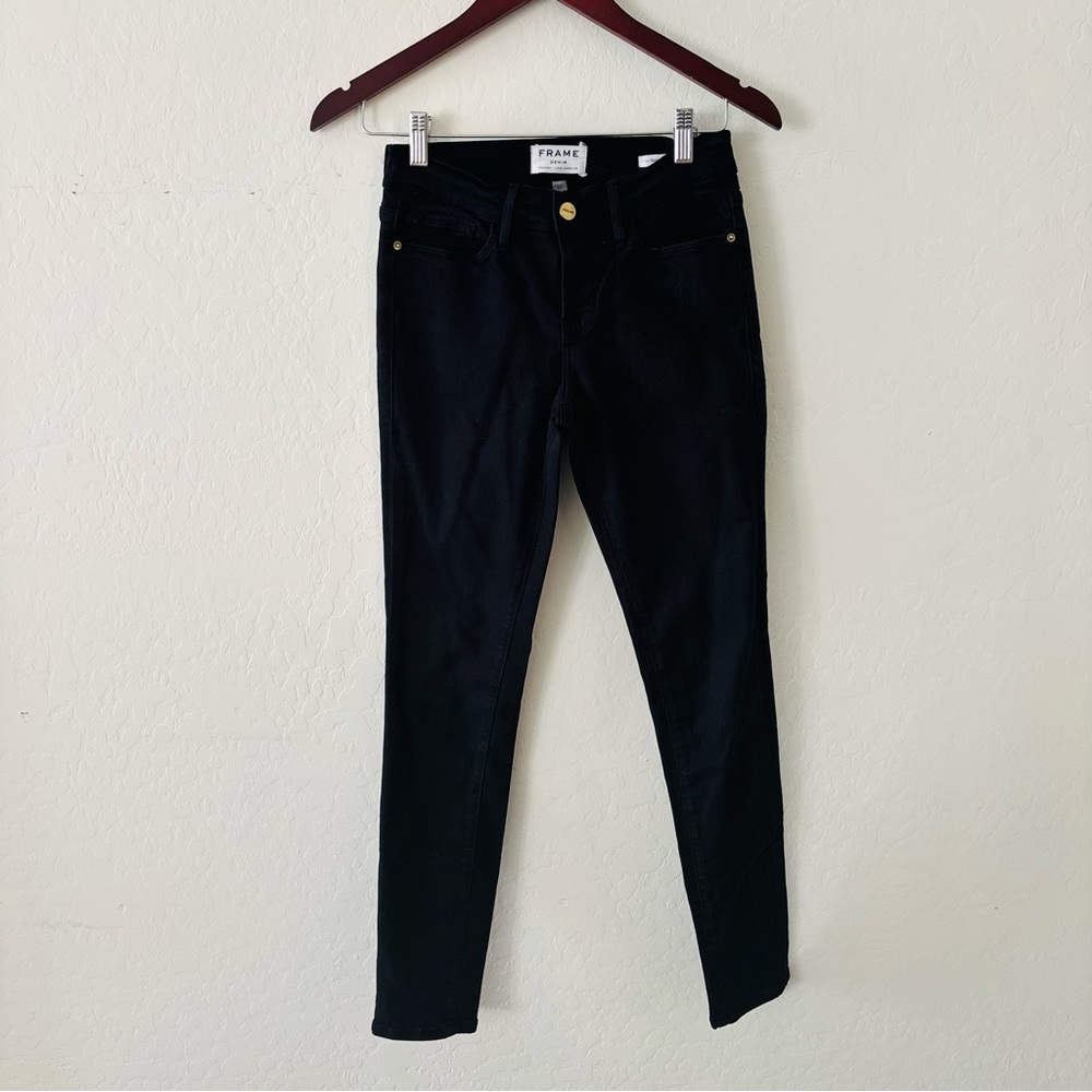 Frame Denim Le Skinny de Jeanne Women's Dark Black Skinny Jeans Size 25